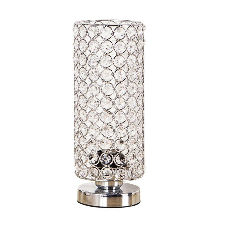 Lisslune | Crystal Table Lamp - Modern Night Light with Chrome Finish