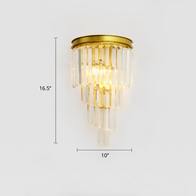 Lisslune | Tiered Nightstand Wall Lamp Prism Ring 2 Bulbs Modern Wall Light