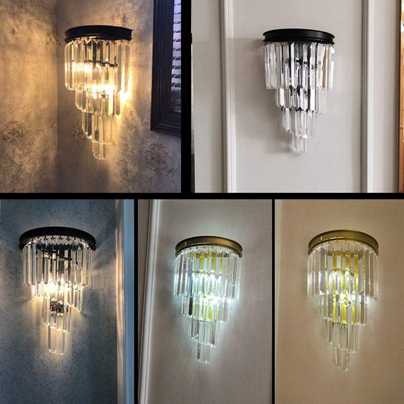 Lisslune | Tiered Nightstand Wall Lamp Prism Ring 2 Bulbs Modern Wall Light