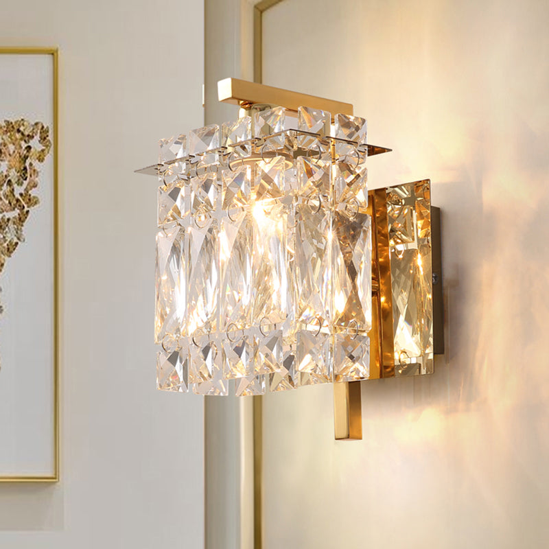 Lisslune | Modern Wall Light Rectangular Wall Light with Angled Crystal Shade