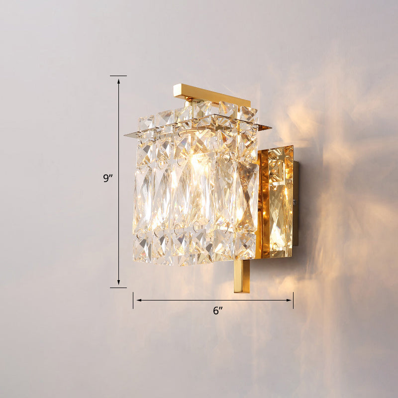 Lisslune | Modern Wall Light Rectangular Wall Light with Angled Crystal Shade