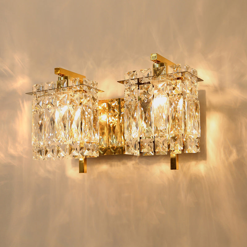 Lisslune | Modern Wall Light Rectangular Wall Light with Angled Crystal Shade