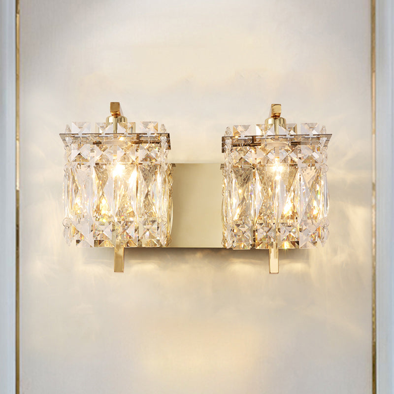 Lisslune | Modern Wall Light Rectangular Wall Light with Angled Crystal Shade