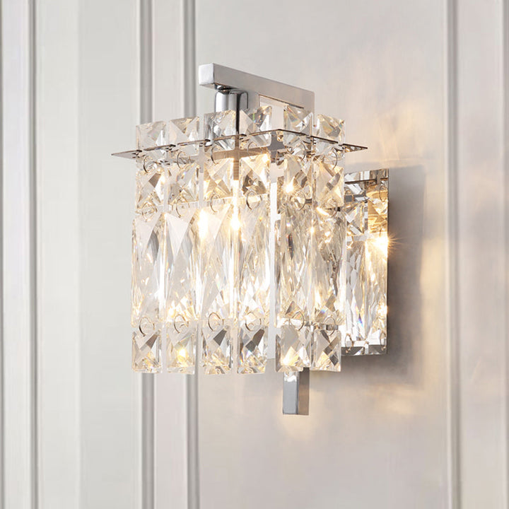 Lisslune | Modern Wall Light Rectangular Wall Light with Angled Crystal Shade