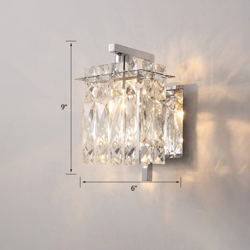 Lisslune | Modern Wall Light Rectangular Wall Light with Angled Crystal Shade