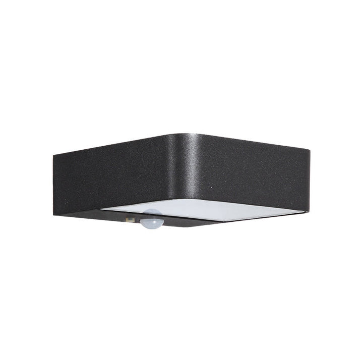 Skørter | Metal Rectangular Sun Wall Lamp Simplicity LED Black Wall Lamp for Patio