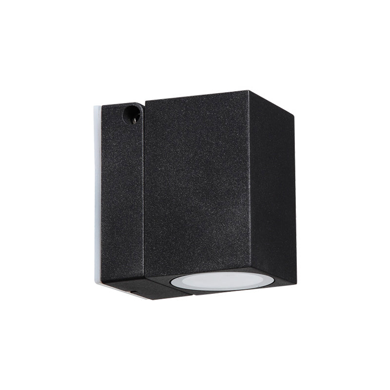 Lisslune | Rectangular Mini Wall-Mounted Lighting Modern Metal LED Patio Wall Light in Black