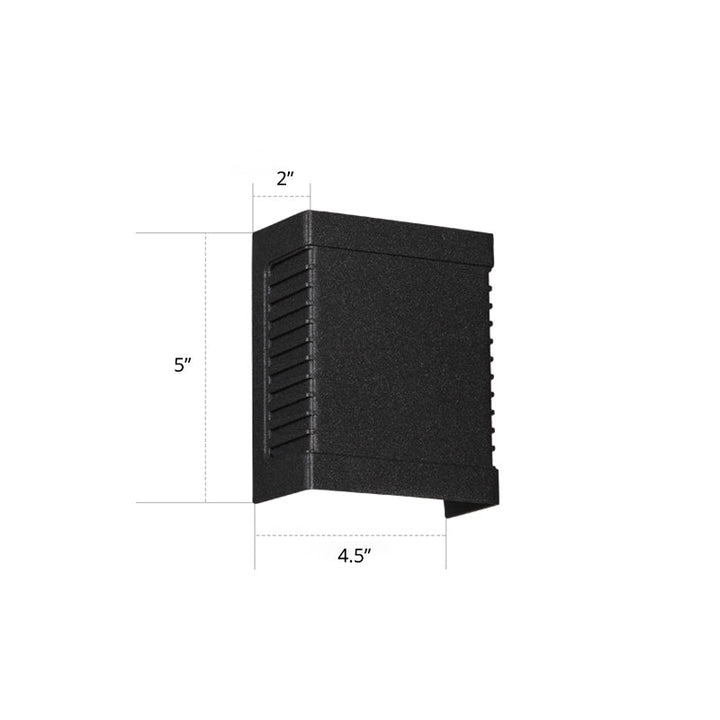 Lisslune | LED Garden Wall Wash Light Modern Black Wall Lamp with Rectangular Metal Shade