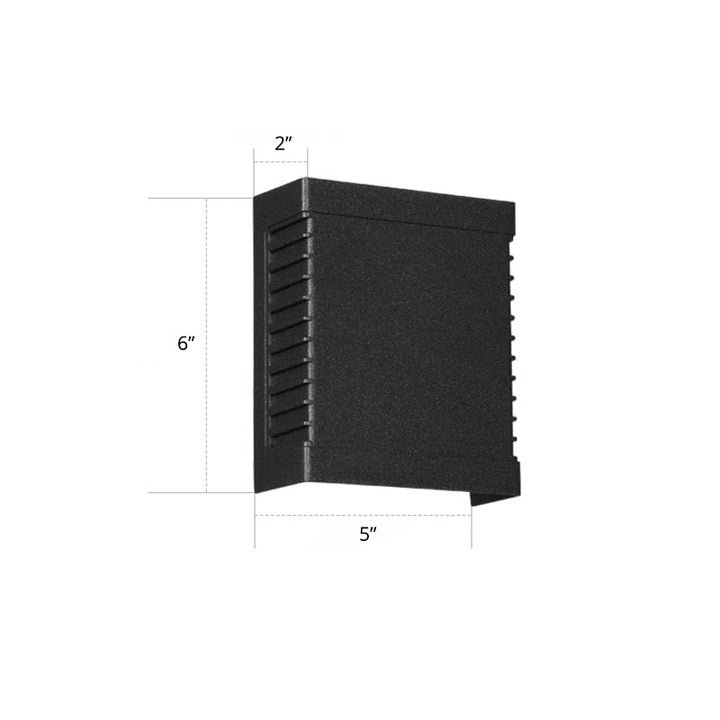 Lisslune | LED Garden Wall Wash Light Modern Black Wall Lamp with Rectangular Metal Shade