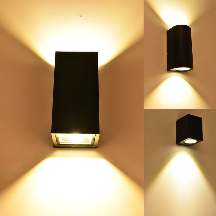 Skørter | Aluminium Geometrically Shaped Wall Lamp Minimalist Black LED Wall Mount Light for Patio