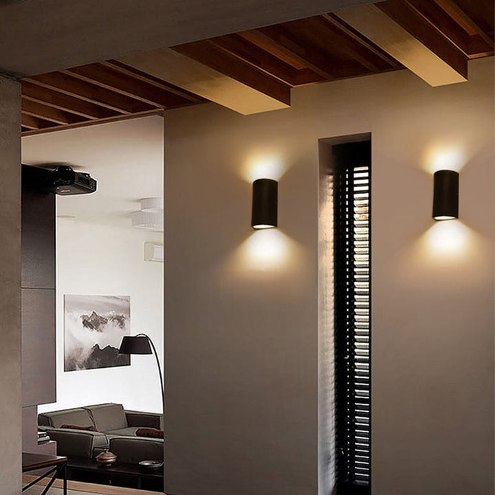 Skørter | Aluminium Geometrically Shaped Wall Lamp Minimalist Black LED Wall Mount Light for Patio