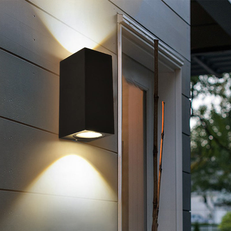 Skørter | Aluminium Geometrically Shaped Wall Lamp Minimalist Black LED Wall Mount Light for Patio