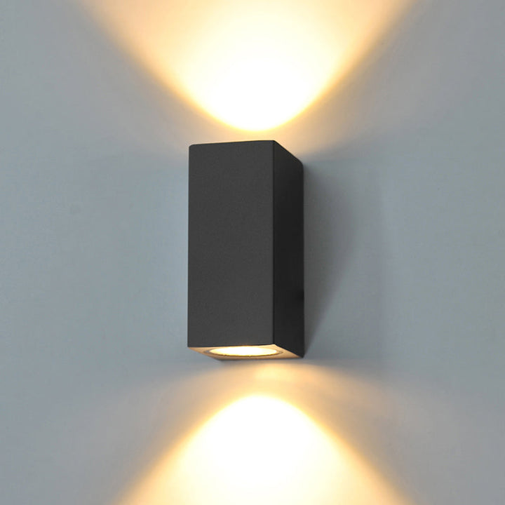 Skørter | Aluminium Geometrically Shaped Wall Lamp Minimalist Black LED Wall Mount Light for Patio