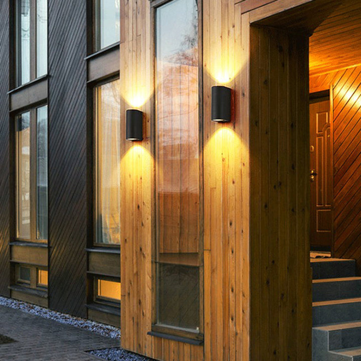 Skørter | Aluminium Geometrically Shaped Wall Lamp Minimalist Black LED Wall Mount Light for Patio
