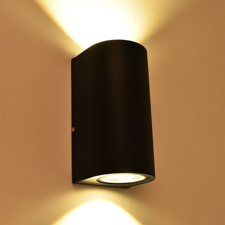 Skørter | Aluminium Geometrically Shaped Wall Lamp Minimalist Black LED Wall Mount Light for Patio