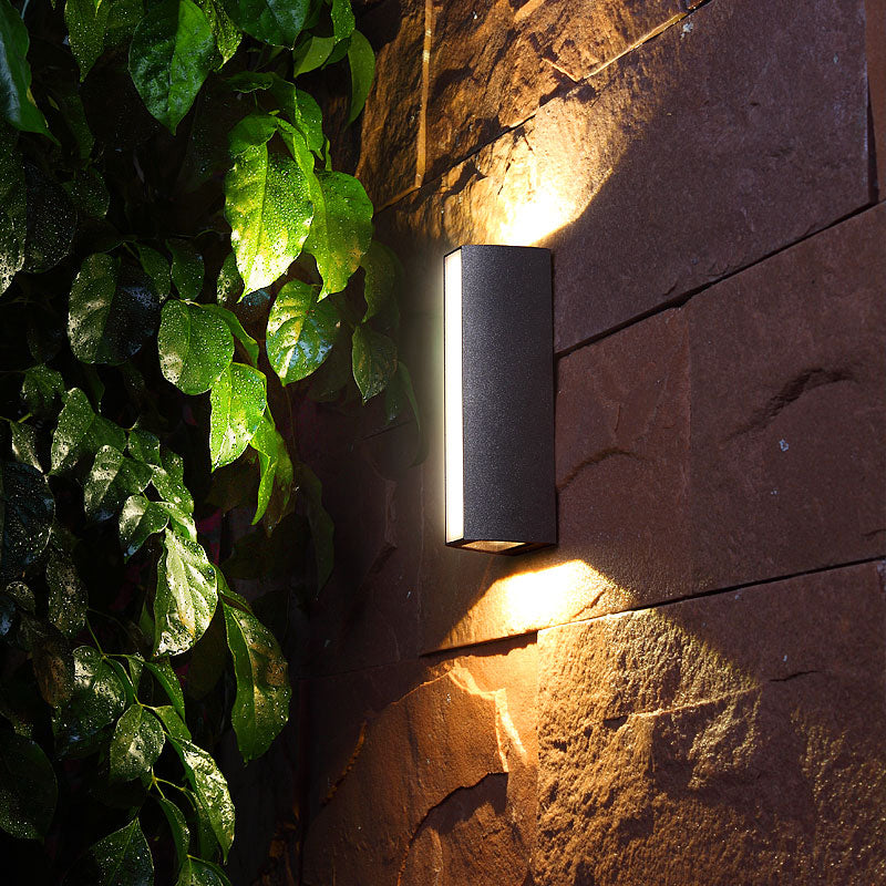 Lisslune | Matte black rectangular LED wall light Simple style metallic wall lamp for outdoor use