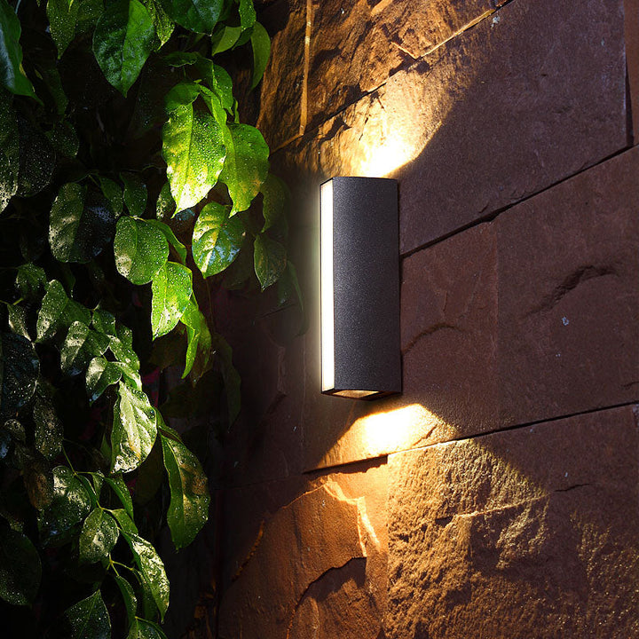 Lisslune | Matte black rectangular LED wall light Simple style metallic wall lamp for outdoor use