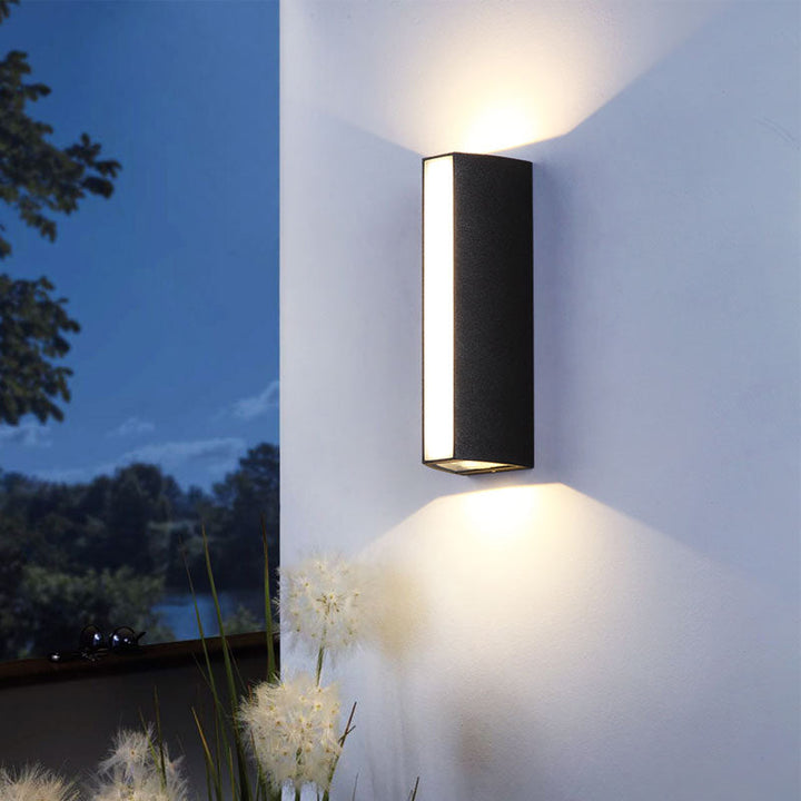 Lisslune | Matte black rectangular LED wall light Simple style metallic wall lamp for outdoor use