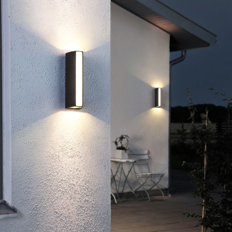 Lisslune | Matte black rectangular LED wall light Simple style metallic wall lamp for outdoor use