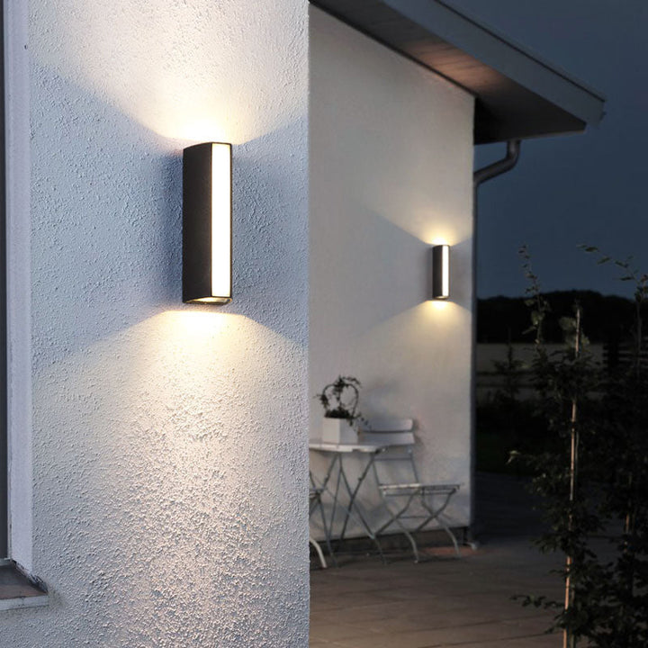 Lisslune | Matte black rectangular LED wall light Simple style metallic wall lamp for outdoor use