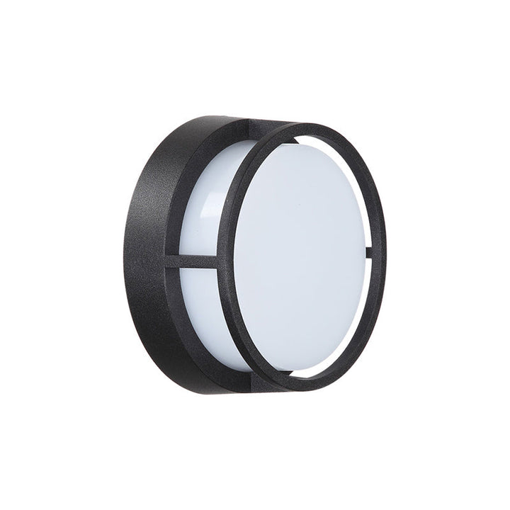 Skørter | Round Outdoor Wall Lamp Plastic Modernistic LED Wall Mount Lighting in Black