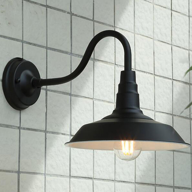 Skørter | 1-Pear Flexarm Wall Light Industrial Metal Wall Light with Barn Shade for Outdoor Use
