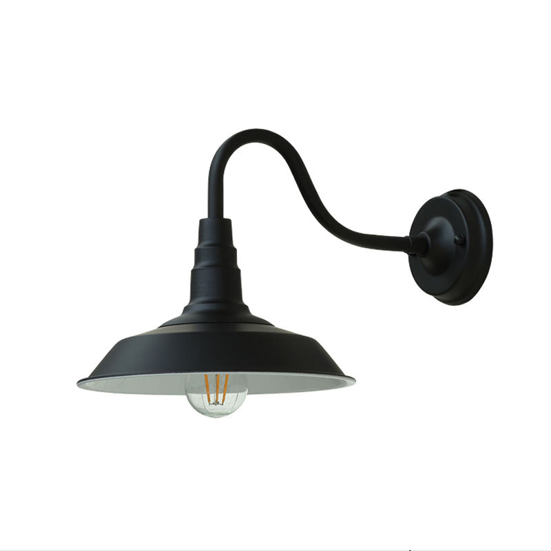 Skørter | 1-Pear Flexarm Wall Light Industrial Metal Wall Light with Barn Shade for Outdoor Use