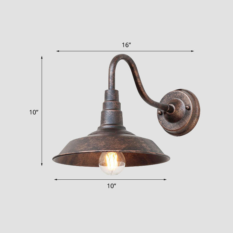 Skørter | 1-Pear Flexarm Wall Light Industrial Metal Wall Light with Barn Shade for Outdoor Use