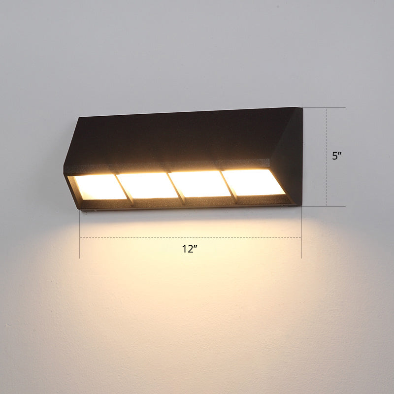 Lisslune | Matte Black Triangular Prism LED Wall Light Modern Style Metal Wall Light for Outdoor