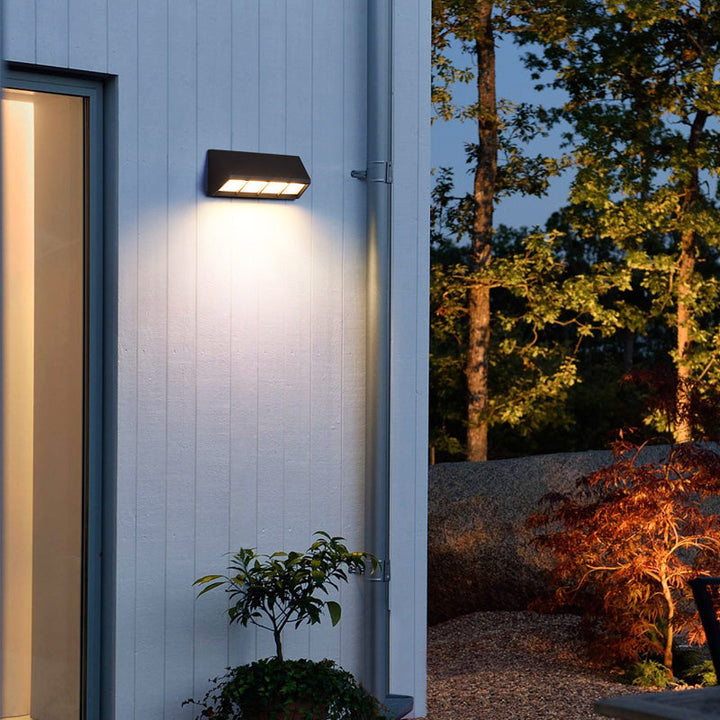 Lisslune | Matte Black Triangular Prism LED Wall Light Modern Style Metal Wall Light for Outdoor