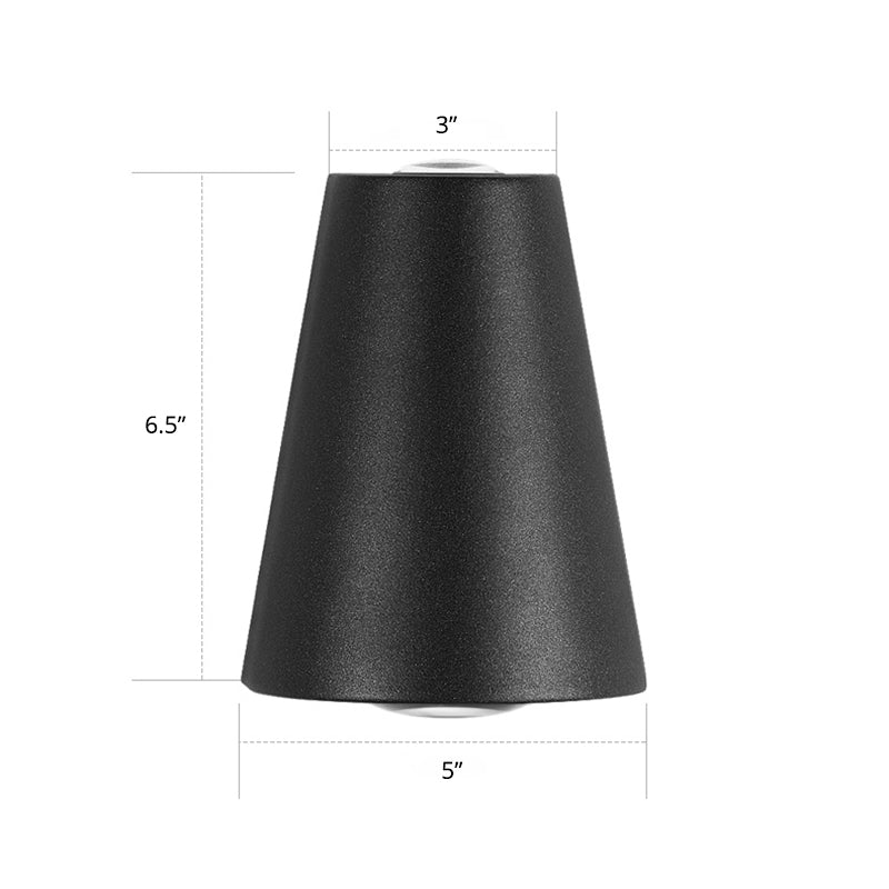 Lisslune | Trapezium Up and Down LED Wall Light Modern Metal Garden Wall Lamp in Black