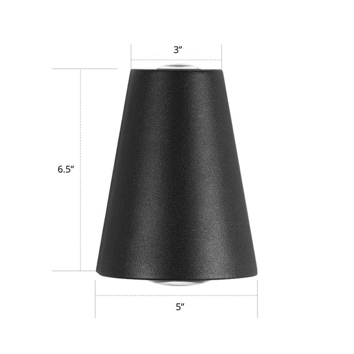 Lisslune | Trapezium Up and Down LED Wall Light Modern Metal Garden Wall Lamp in Black