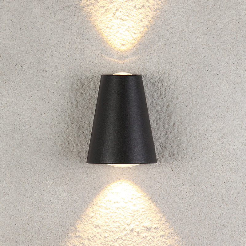 Lisslune | Trapezium Up and Down LED Wall Light Modern Metal Garden Wall Lamp in Black
