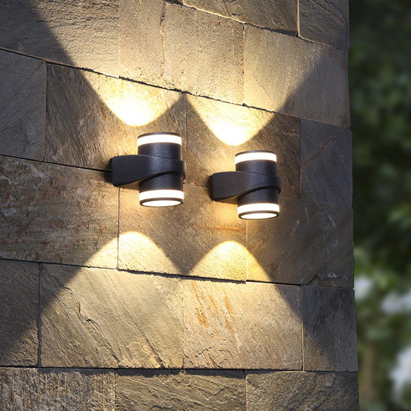 Lisslune | Tubular Metal Wall Washer Wall Light Contemporary Black LED Wall Lighting for Indoor Use