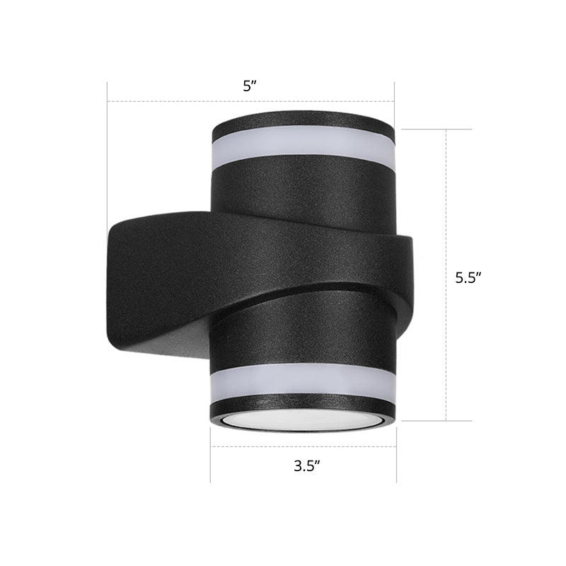 Lisslune | Tubular Metal Wall Washer Wall Light Contemporary Black LED Wall Lighting for Indoor Use