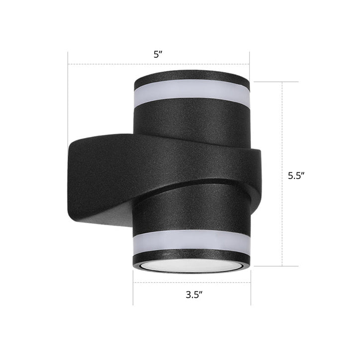 Lisslune | Tubular Metal Wall Washer Wall Light Contemporary Black LED Wall Lighting for Indoor Use