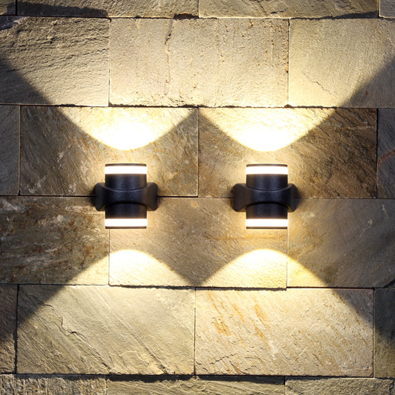 Lisslune | Tubular Metal Wall Washer Wall Light Contemporary Black LED Wall Lighting for Indoor Use