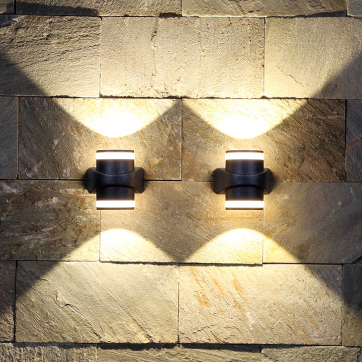 Lisslune | Tubular Metal Wall Washer Wall Light Contemporary Black LED Wall Lighting for Indoor Use