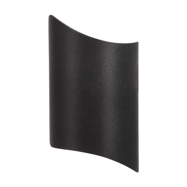 Lisslune | Minimalistic LED Up Down Light Black Curved Wall Lamp with Metal Shade for the Garden