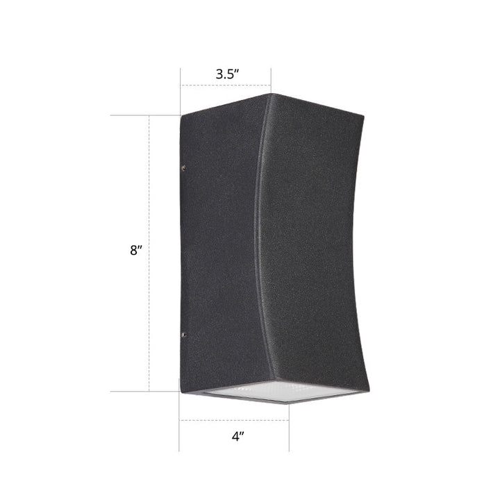 Lisslune | Rectangular LED Wall Light Ideas Minimalist Metal Patio Wall Mounted Light in Black