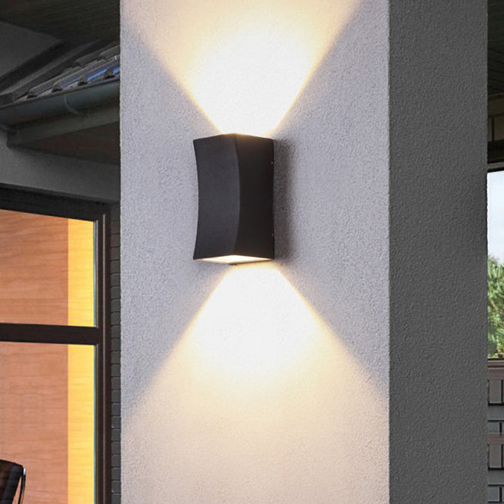 Lisslune | Rectangular LED Wall Light Ideas Minimalist Metal Patio Wall Mounted Light in Black