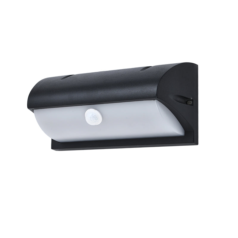 Lisslune | Modern black LED outdoor wall lamp sconce with rectangular acrylic shade