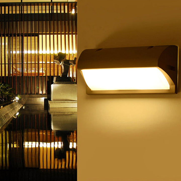 Lisslune | Black Rectangle Wall Mounted Light Simplicity LED Aluminum Wall Lamp Lighting for Pathway