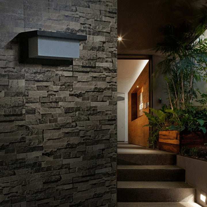 Lisslune | Black Rectangle Wall Mounted Light Simplicity LED Aluminum Wall Lamp Lighting for Pathway
