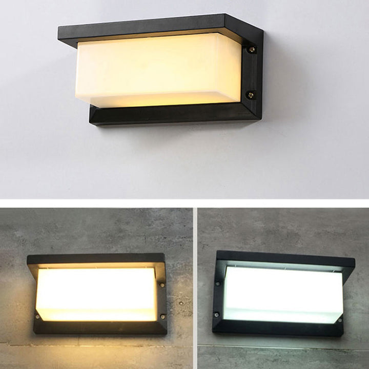 Lisslune | Black Rectangle Wall Mounted Light Simplicity LED Aluminum Wall Lamp Lighting for Pathway