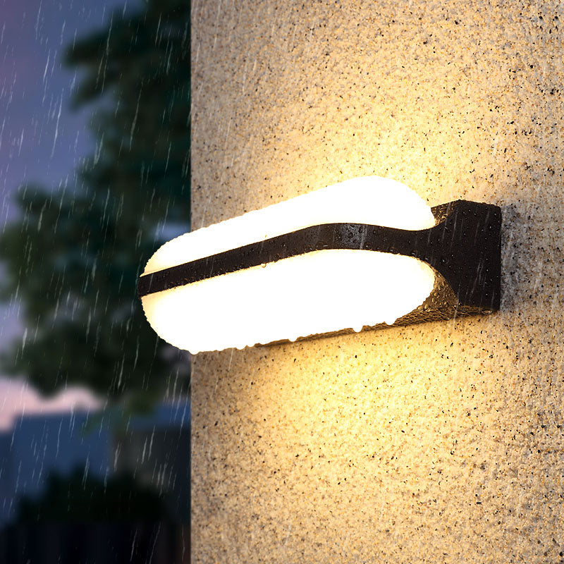 Lisslune | Capsule-lit Acrylic LED Wall Lamp Minimalism Black Finish Wall Lamp for Garden
