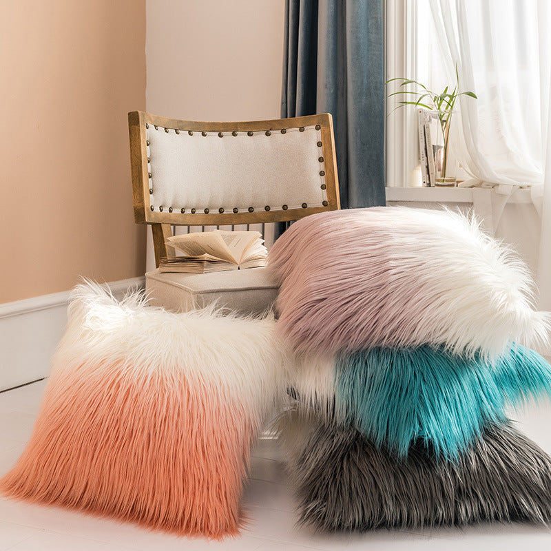 Lisslune | Gradient double-sided synthetic wool cushion covers