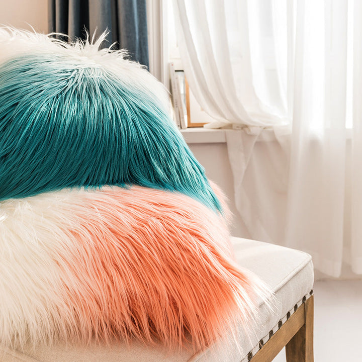 Lisslune | Gradient double-sided synthetic wool cushion covers