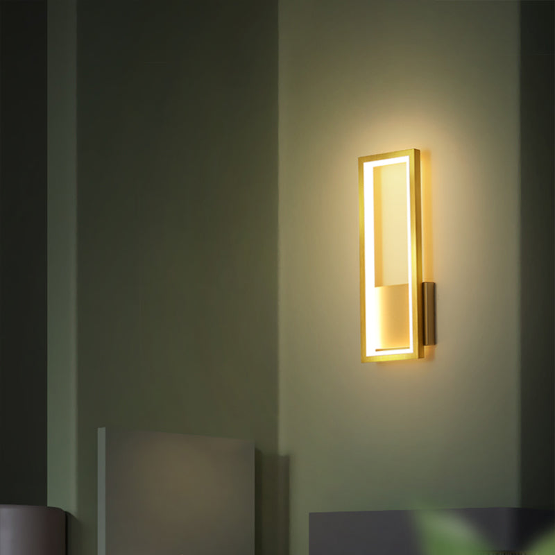 Skørter | Minimalism Rectangular Wall Lamp Lighting Metal Entrance LED Wall Mounted Lighting Fixture