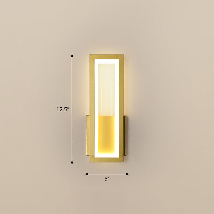 Skørter | Minimalism Rectangular Wall Lamp Lighting Metal Entrance LED Wall Mounted Lighting Fixture